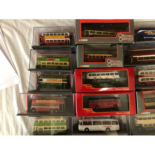 705 - Corgi diecast Model buses 'The Original Omnibus Company' series to include 21 buses, a Leyland PS1, ... 