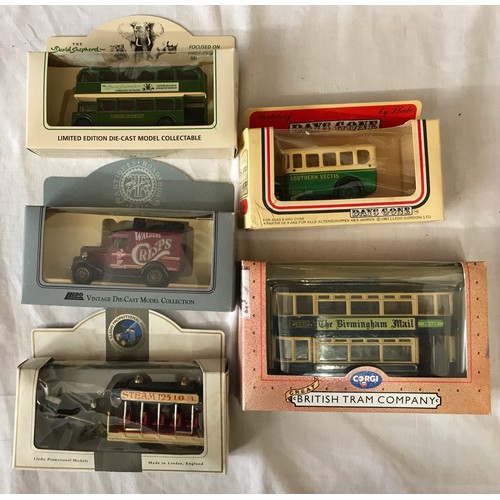 706 - A selection of diecast buses and vans by Corgi, Matchbox, Lledo etc to include DA114A Dennis Condor ... 