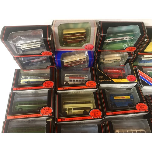 708 - Exclusive 1st editions, 1:76 scale, buses, double deckers and coaches. All boxed and 34 in total.