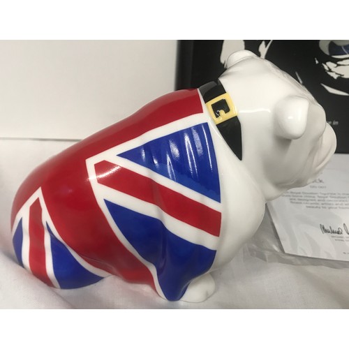 182 - A Royal Doulton 007 Skyfall Bulldog DD007 Jack with box. Figure approx 10cm h. With original box and... 