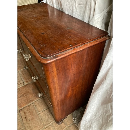 1199 - A Victorian mahogany two over two drawer chest, glass handles. 99 w x 44 d x 82cm h.