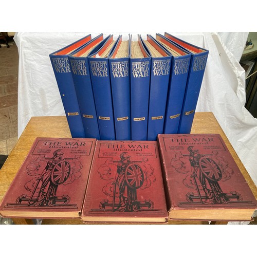 611 - History of The First World War magazines in 8 volumes and three books, The War Illustrated.