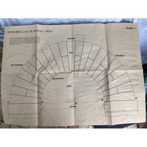 612 - Box set of plans relating to brick arches, their setting out and construction. 30 assorted plans wit... 