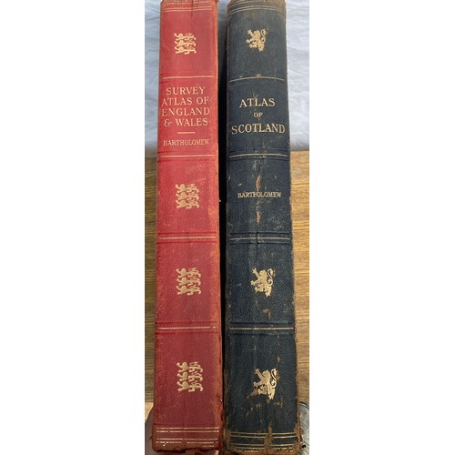 613 - Bartholomew books, Survey Atlas of England and Wales 1939 and Atlas of Scotland 1912.