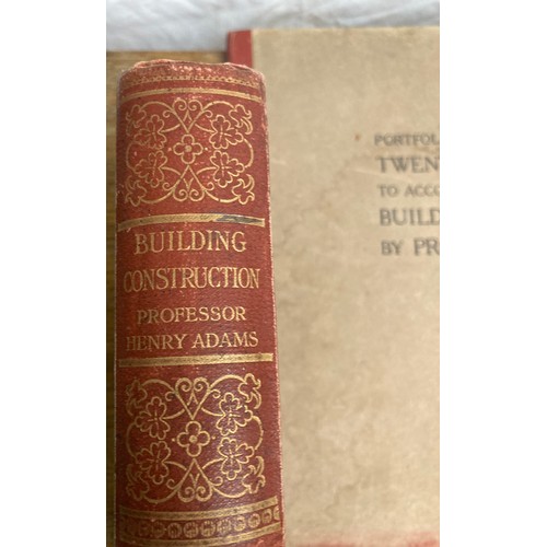 615 - Book and plan drawings Building Construction. Professor Henry Adams 1905, portfolio of 24 plates.