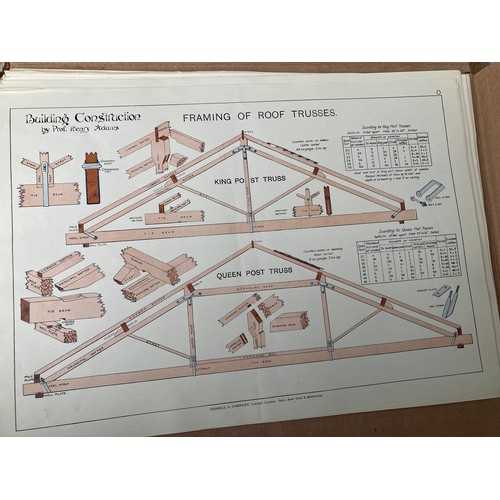 615 - Book and plan drawings Building Construction. Professor Henry Adams 1905, portfolio of 24 plates.