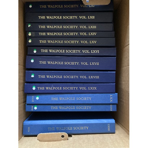 602 - Books. The Walpole Society Annual Volumes. LXI - LXXII. (1999 - 2010). 12 Vols.