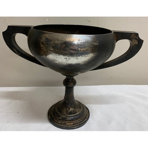 441 - A silver trophy inscribed ‘Hull Works Sports Association Golf Section Sheardown Cup 1931.
Birmingham... 