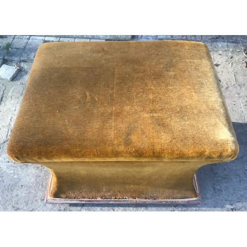 1132 - Brown upholstery covered lidded ottoman/footstool. 65 w x 50 d x 47cm h.