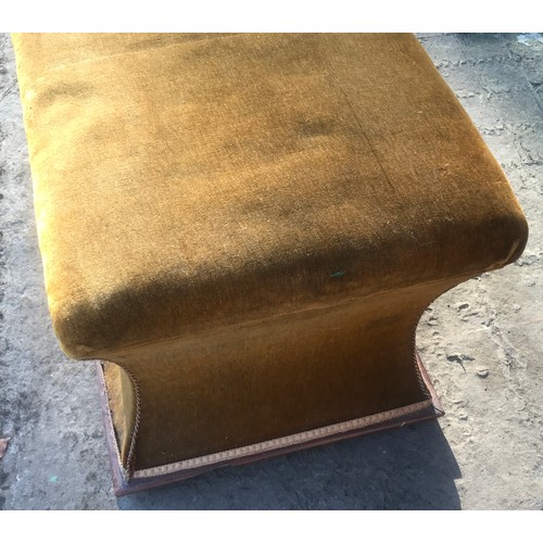 1132 - Brown upholstery covered lidded ottoman/footstool. 65 w x 50 d x 47cm h.