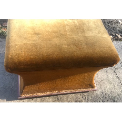 1132 - Brown upholstery covered lidded ottoman/footstool. 65 w x 50 d x 47cm h.