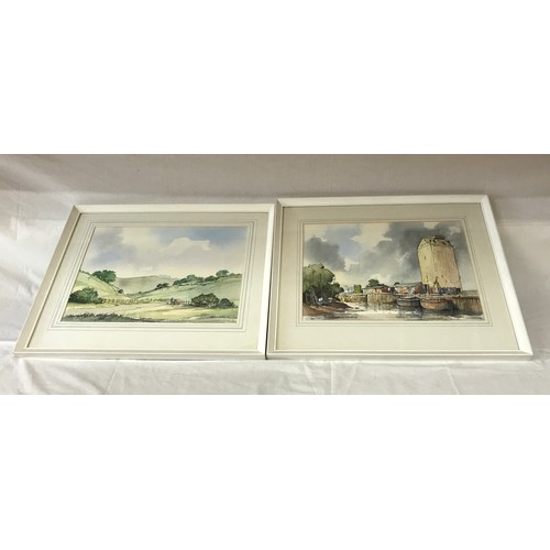 1117 - A pair of watercolours by John E Parkin, Beverley Beck 1975, 23.5 x 32cm, frame 38 x 45cm and Millin... 