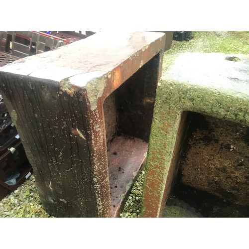 1274 - Four stone troughs/ planters, 2 stamped Wilcock and Co, Leeds, approx sizes, one 75cm square x 36cm ... 