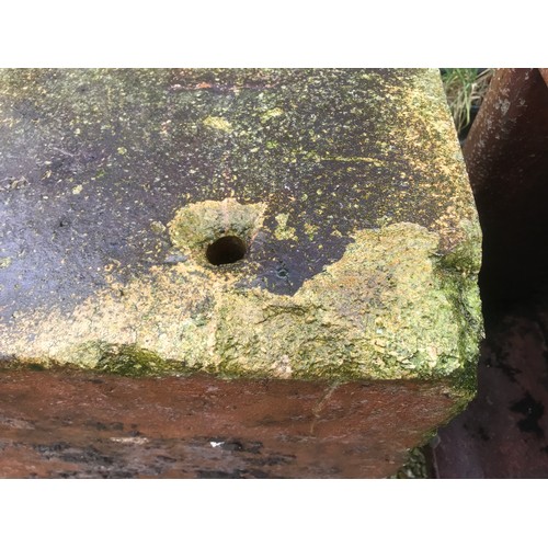 1274 - Four stone troughs/ planters, 2 stamped Wilcock and Co, Leeds, approx sizes, one 75cm square x 36cm ... 