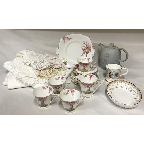 119 - Selection of ceramics to include: Standard china 'Spring Time' cake plate 26cm d, milk jug, six x si... 