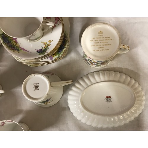 119 - Selection of ceramics to include: Standard china 'Spring Time' cake plate 26cm d, milk jug, six x si... 