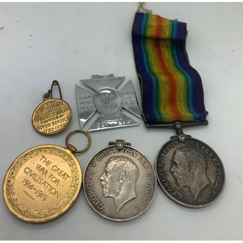 701 - WW I medals 2690 PTE F. Turton, 22865 PTE W. Whatmough R.A.M.C. 105998 PTE E. Wolfdenden R.A.M.C tog... 