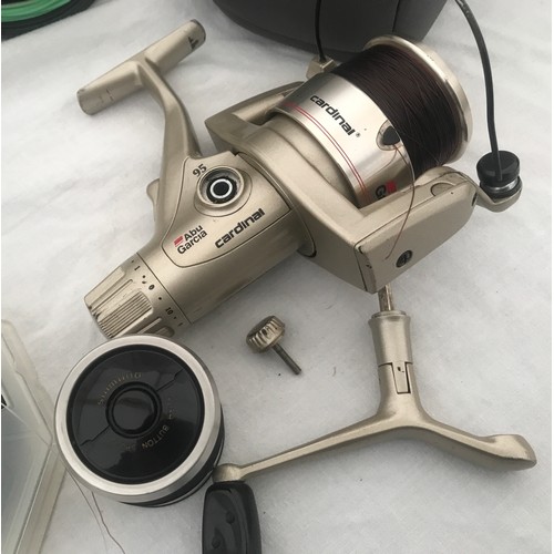 766 - Fly fishing, selection of reels. Daiwa Loctimor 1011, Roddy 310. condex, Abu Garcia fixed spool and ... 