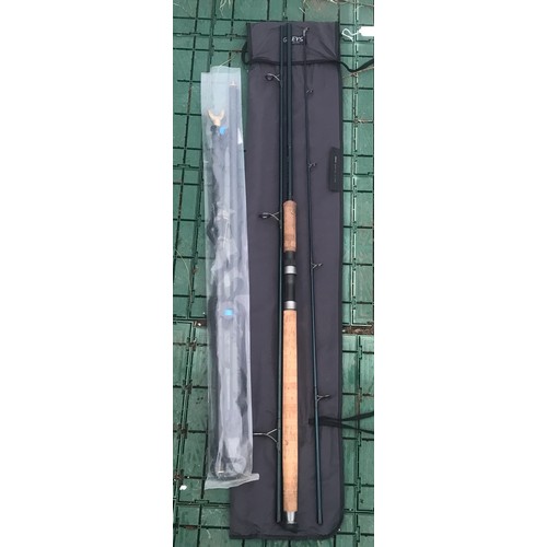 770 - Greys Greyflex Spin 10ft fly fishing 3 piece rod with bag and a Stone fly pole rod rest.