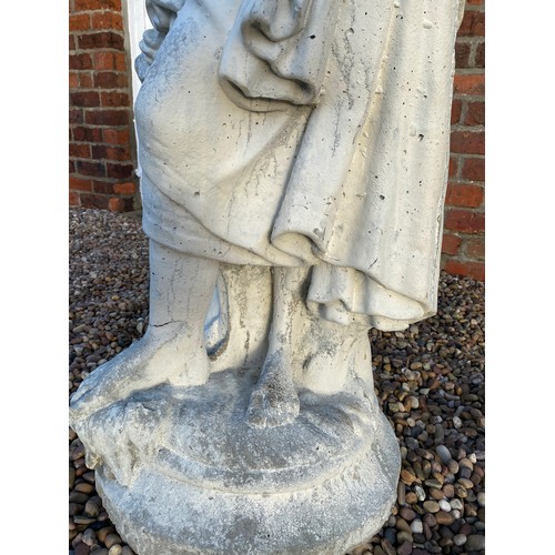 1276 - A concrete garden statue of a female figure. Approx 135cm h.