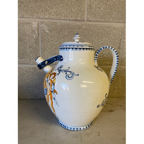 108 - A reproduction aqua di rosa ceramic jar. 30cm h. Provenance: Bratley Chemist, Pontefract.