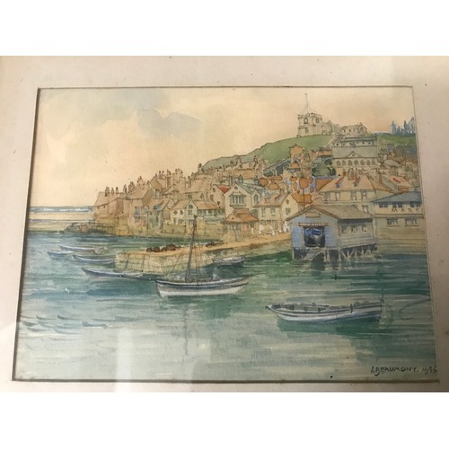 1119 - A gilt framed oil on canvas of a coastal scene unsigned, canvas signed 18 h x 26cm w and a small fra... 