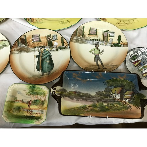 97 - Royal Doulton selection, 19 assorted pieces, 6 x decorative plates, Robert Burns, Shakespeare, The M... 