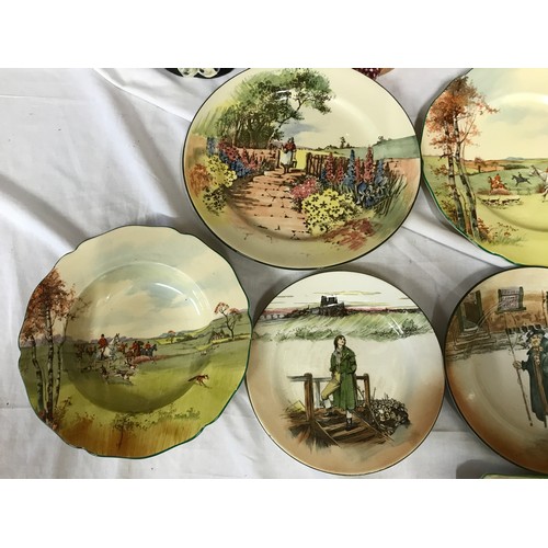 97 - Royal Doulton selection, 19 assorted pieces, 6 x decorative plates, Robert Burns, Shakespeare, The M... 