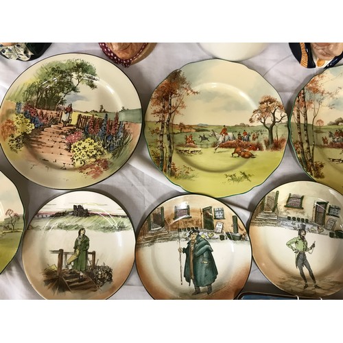 97 - Royal Doulton selection, 19 assorted pieces, 6 x decorative plates, Robert Burns, Shakespeare, The M... 