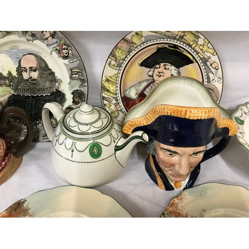 97 - Royal Doulton selection, 19 assorted pieces, 6 x decorative plates, Robert Burns, Shakespeare, The M... 