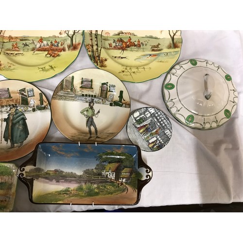 97 - Royal Doulton selection, 19 assorted pieces, 6 x decorative plates, Robert Burns, Shakespeare, The M... 