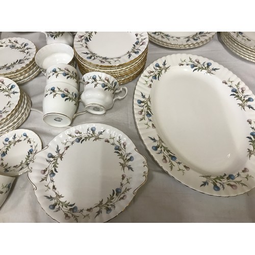 98 - Royal Albert Brigadoon design tea and dinner war 103 pieces, tea cup, saucers, side plates, mugs, ca... 