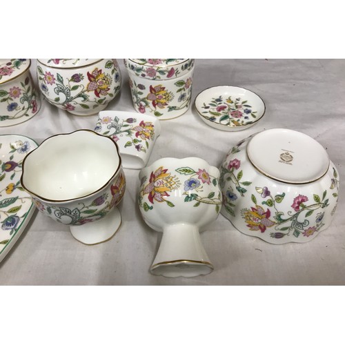 101 - Minton Haddon Hall selection, 11 pieces, 2 x preserve jars, 2 x lidded jars, pin dish, small bowl 12... 