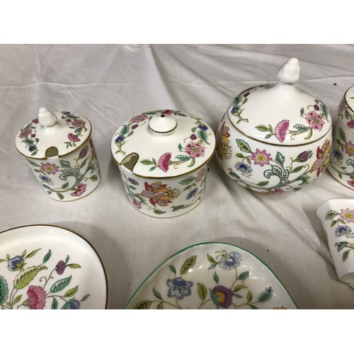 101 - Minton Haddon Hall selection, 11 pieces, 2 x preserve jars, 2 x lidded jars, pin dish, small bowl 12... 