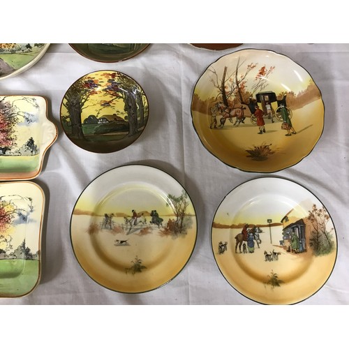 103 - Royal Doulton collection of 18 pieces, jugs, bowls, side plates and trays, cottage scenes, country g... 