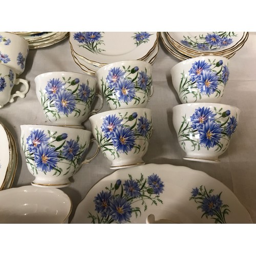 100 - Three assorted part tea sets, Crown Staffordshire pink floral, cups, saucers, side plates 18 pieces.... 