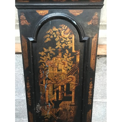 631 - A Chinoiserie lacquered longcase clock by Thomas Martin London, admitted to the Clockmakers Co 1699.... 