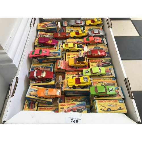 748 - A collection of 75 Matchbox & Matchbox Superfast diecast models all boxed.
