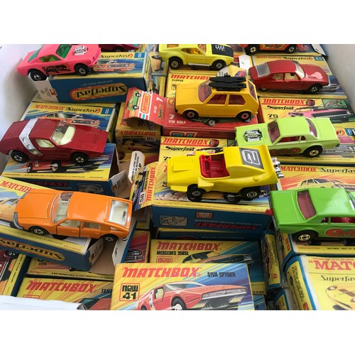 748 - A collection of 75 Matchbox & Matchbox Superfast diecast models all boxed.