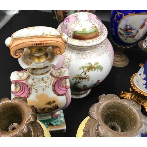 159 - A mixed lot of ceramics to include Jasperware style vases, goblets, Dresden ginger jar, 2 x pair of ... 