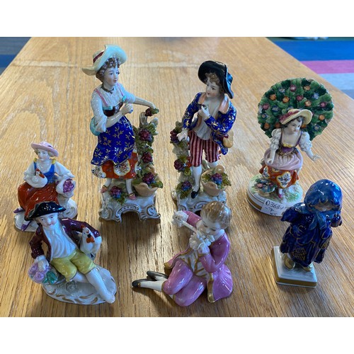 163 - Selection of C19th/Early C20th Continental and Irish Dresden Porcelain figures.