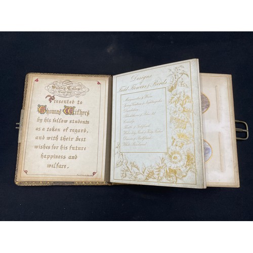 849 - Photograph albums; Saltley College X'mas 1887 presented to Thomas Withers by his fellow students as ... 