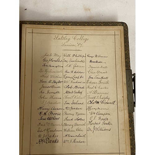 849 - Photograph albums; Saltley College X'mas 1887 presented to Thomas Withers by his fellow students as ... 