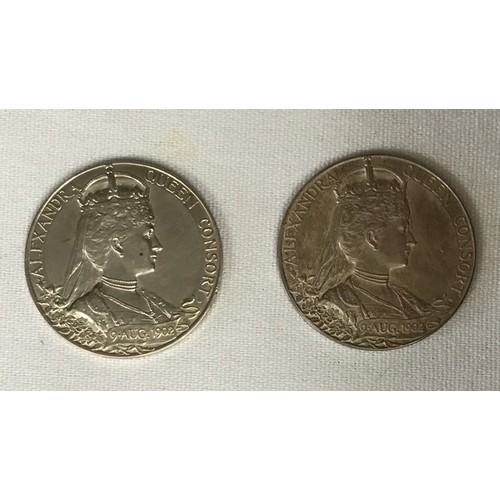 401 - Two Queen Alexandra Consort and King Edward VII 9th August 1902 silver coins