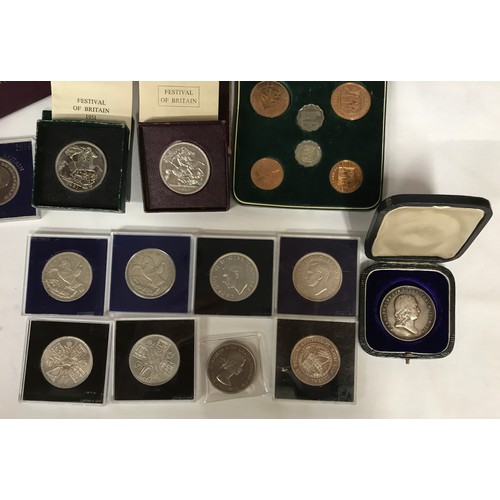 402 - A collection of coins to include Royal Mint 1970 coinage of GB and NI, Anniversary proof set Vienna ... 