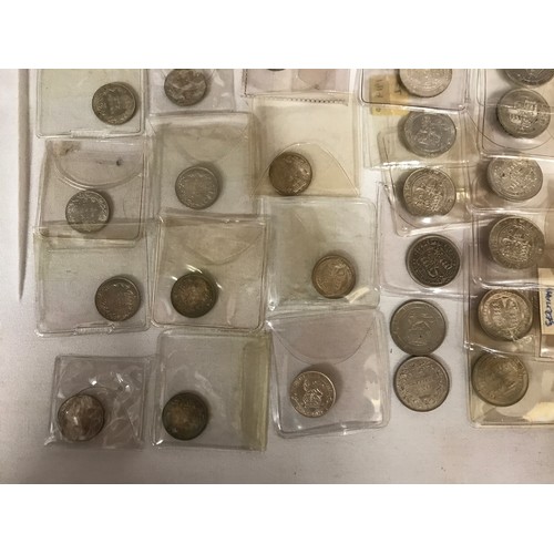 403 - Pre 1920 silver coin collection of 49 coins to include silver threepenny bits, a four pence piece, s... 