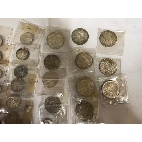 403 - Pre 1920 silver coin collection of 49 coins to include silver threepenny bits, a four pence piece, s... 