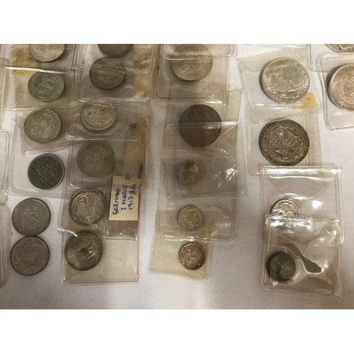 403 - Pre 1920 silver coin collection of 49 coins to include silver threepenny bits, a four pence piece, s... 