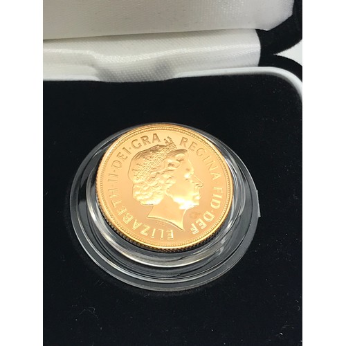 410 - A 2006 Royal Mint gold proof full sovereign, no. 0226, cased in box and certificate of authenticity.