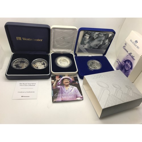 418 - Royal Australian Mint Australia 2002 silver 5 dollar 'The Queen Mother', 1926-2006 Vivat Regina silv... 